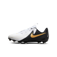 Nike Phantom GX II Academy Gras / Kunstgras Voetbalschoenen (MG) Kids Zwart Gebroken Wit Goud