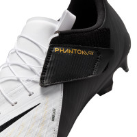 Nike Phantom GX II Academy EASYON Gras / Kunstgras Voetbalschoenen (MG) Zwart Gebroken Wit Goud