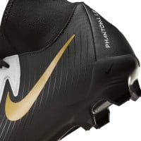 Nike Phantom Luna II Academy Gras / Kunstgras Voetbalschoenen (MG) Zwart Gebroken Wit Goud