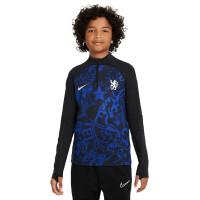 Nike Chelsea Strike Trainingspak 1/4-Zip 2023-2024 Kids Zwart Blauw Wit