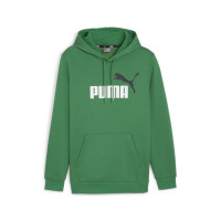 PUMA Essentials+ 2 College Big Logo Fleece Hoodie Groen Wit Zwart