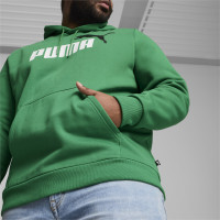 PUMA Essentials+ 2 College Big Logo Fleece Hoodie Groen Wit Zwart