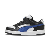 PUMA Rebound Game Low Sneakers Kleuters Wit Zwart Blauw