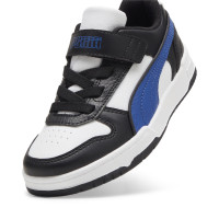 PUMA Rebound Game Low Sneakers Kleuters Wit Zwart Blauw