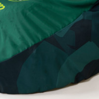 Lommel SK green and white footstool