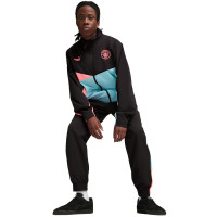 PUMA Manchester City Woven Trainingspak Full-Zip 2023-2024 Zwart Lichtblauw Roze