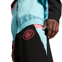 PUMA Manchester City Woven Trainingsbroek 2023-2024 Zwart Lichtblauw Roze