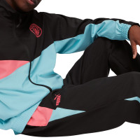 PUMA Manchester City Woven Trainingsbroek 2023-2024 Zwart Lichtblauw Roze