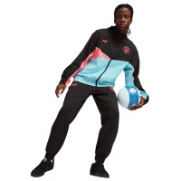 PUMA Manchester City Woven Trainingsbroek 2023-2024 Zwart Lichtblauw Roze