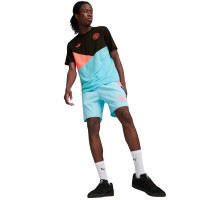 PUMA Manchester City T-Shirt 2023-2024 Zwart Lichtblauw Roze