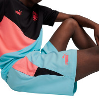 PUMA Manchester City Woven Broekje 2023-2024 Lichtblauw Zwart Roze