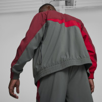 PUMA AC Milan Woven Trainingsjack 2023-2024 Bordeauxrood Rood Donkergrijs