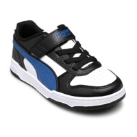 PUMA Rebound Game Low Sneakers Kids Zwart Wit Blauw