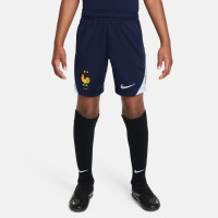 Nike Frankrijk Strike Trainingsbroekje 2024-2026 Kids Donkerblauw Lichtblauw