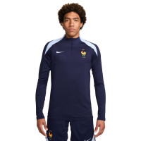 Nike Frankrijk Strike Trainingspak 1/4-Zip 2024-2026 Donkerblauw Lichtblauw