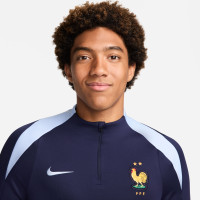 Nike Frankrijk Strike Trainingspak 1/4-Zip 2024-2026 Donkerblauw Lichtblauw