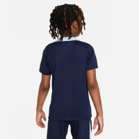 Nike Frankrijk Strike Trainingsshirt 2024-2026 Kids Donkerblauw Lichtblauw