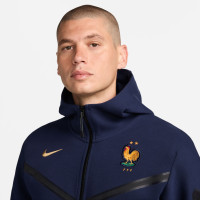 Nike Frankrijk Tech Fleece Vest 2024-2026 Donkerblauw Goud
