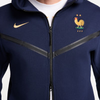 Nike Frankrijk Tech Fleece Vest 2024-2026 Donkerblauw Goud