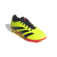 adidas Predator League Gras Voetbalschoenen (FG) Kids Felgeel Zwart Rood