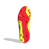 adidas Predator League Gras Voetbalschoenen (FG) Kids Felgeel Zwart Rood