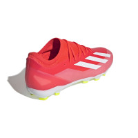 adidas X Crazyfast League Gras / Kunstgras Voetbalschoenen (MG) Felrood Wit Geel