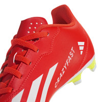 adidas X Crazyfast Club Gras / Kunstgras Voetbalschoenen (MG) Kids Felrood Wit Geel