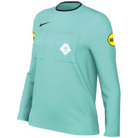 Nike KNVB Scheidsrechtersshirt 2024-2026 Lange Mouwen Dames Turquoise Zwart