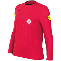 Nike KNVB Scheidsrechtersshirt 2024-2026 Lange Mouwen Dames Felrood Zwart