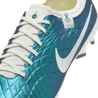 Nike Tiempo Legend 10 Pro Gras Voetbalschoenen (FG) Smaragdgroen Wit