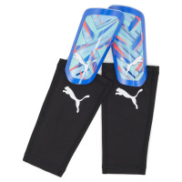 PUMA Ultra Flex Sleeve Shin Guards Blue Turquoise White