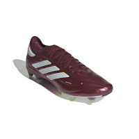 adidas Copa Pure 2 Elite KT Gras Voetbalschoenen (FG) Bordeauxrood Wit Geel