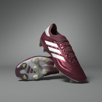 adidas Copa Pure 2 Elite KT Gras Voetbalschoenen (FG) Bordeauxrood Wit Geel