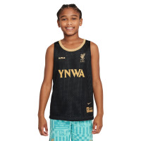 Nike Liverpool X LeBron James Basketbalshirt 2023-2024 Kids Turquoise Goud Zwart