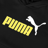 PUMA Essentials+ 2 Big Logo Hoodie Kids Zwart Geel Wit