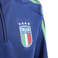 adidas Italië Trainingstrui 1/4-Zip 2024-2026 Kids Donkerblauw Blauw Goud