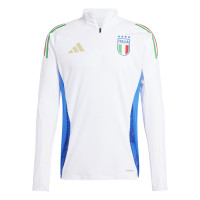 adidas Italië Trainingstrui 1/4-Zip 2024-2026 Wit Blauw Goud