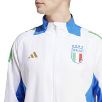 adidas Italië Presentatie Trainingspak 2024-2026 Wit Donkerblauw Blauw Goud