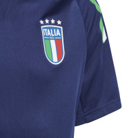 adidas Italië Trainingsshirt 2024-2026 Kids Donkerblauw Blauw Goud