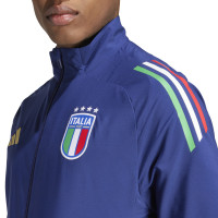 adidas Italië Presentatie Trainingsjack 2024-2026 Donkerblauw Blauw Goud