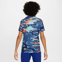 Nike Nederland Pre-Match Trainingsshirt 2024-2026 Kids Blauw Wit