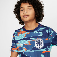 Nike Nederland Pre-Match Trainingstenue 2024-2026 Kids Blauw Oranje Wit