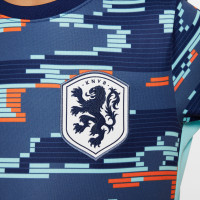 Nike Nederland Pre-Match Trainingstenue 2024-2026 Kids Blauw Oranje Wit