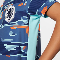 Nike Nederland Pre-Match Wedstrijdtenue Thuis 2024-2026 Kids Blauw Oranje Wit