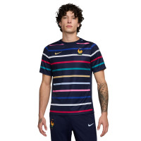 Nike France Pre-Match Training Shirt 2024-2026 Dark Blue Gold Multicolor