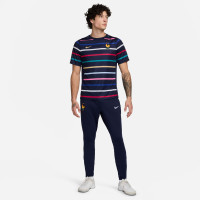 Nike France Pre-Match Training Shirt 2024-2026 Dark Blue Gold Multicolor