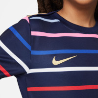 Nike Frankrijk Pre-Match Trainingsshirt 2024-2026 Kids Donkerblauw Goud Multicolor