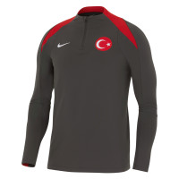Nike Turkije Strike Trainingspak 1/4-Zip 2024-2026 Donkergrijs Rood