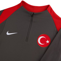 Nike Turkije Strike Trainingspak 1/4-Zip 2024-2026 Donkergrijs Rood