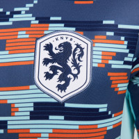 Nike Nederland Pre-Match Trainingsshirt 2024-2026 Blauw Wit